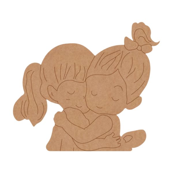 Two Girls Hugging Pre Marked Design 4