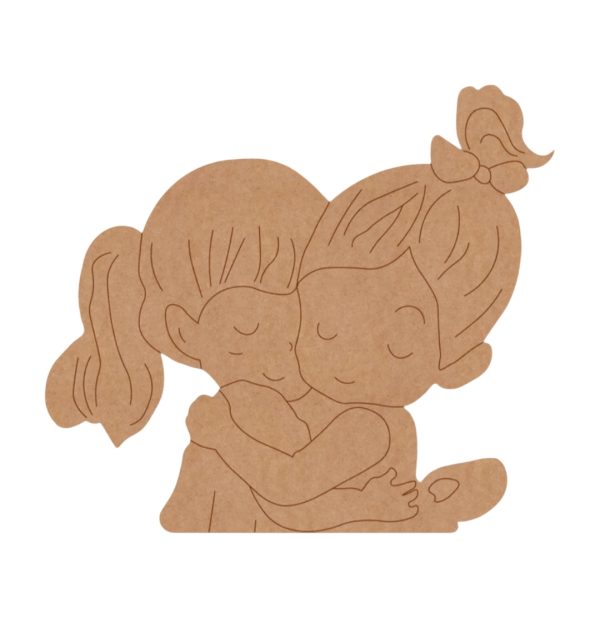 Two Girls Hugging Pre Marked Design 4