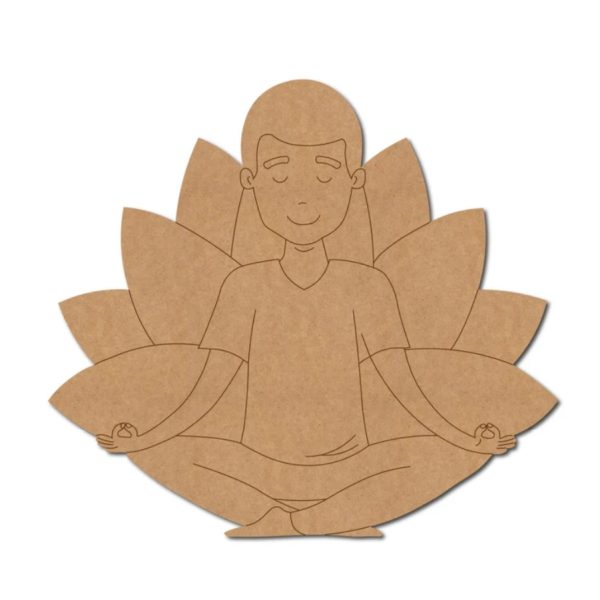 Yoga Man Lotus Pre Marked MDF Design 1