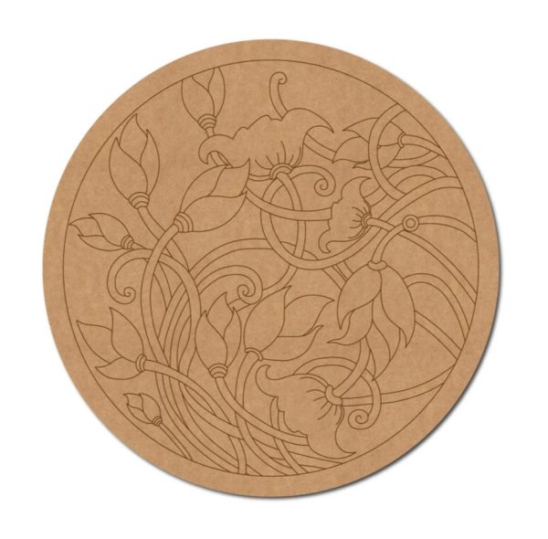 Madhubani Premarked Round base design 4