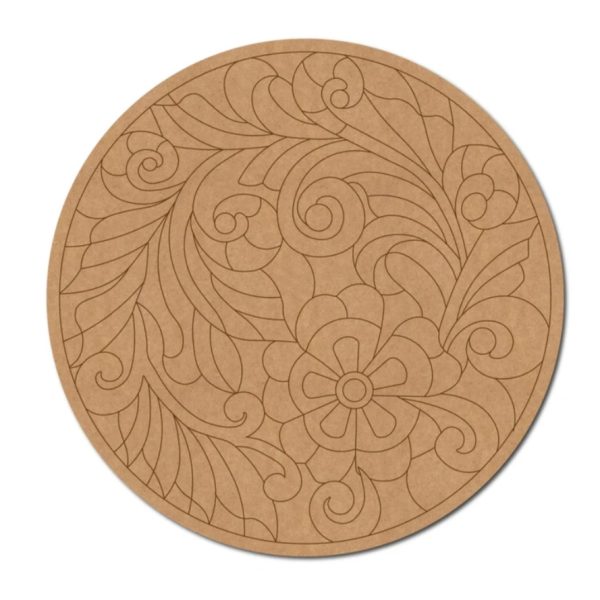 Madhubani Premarked Round base design 5