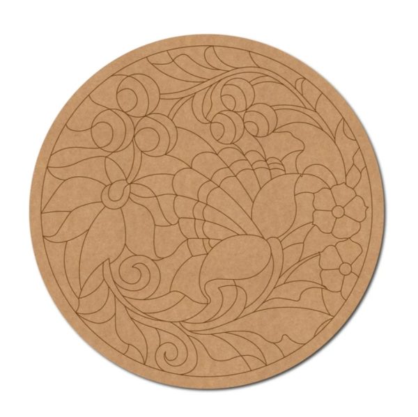 Madhubani Premarked Round base design 6