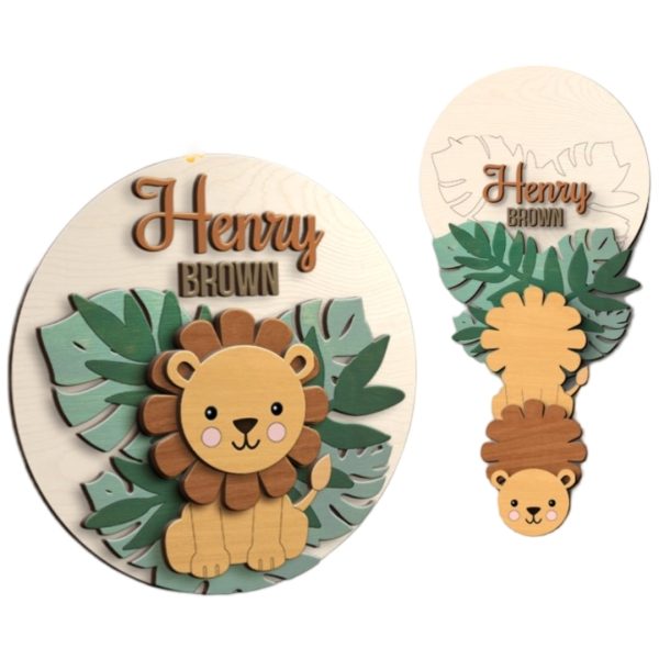 Kids Lion NamePlate MDF Design 1