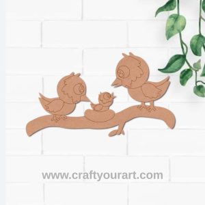 Birds On Branch Pre Marked MDF Design 1