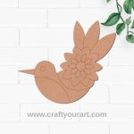Bird Flower Pre Marked MDF Design 1
