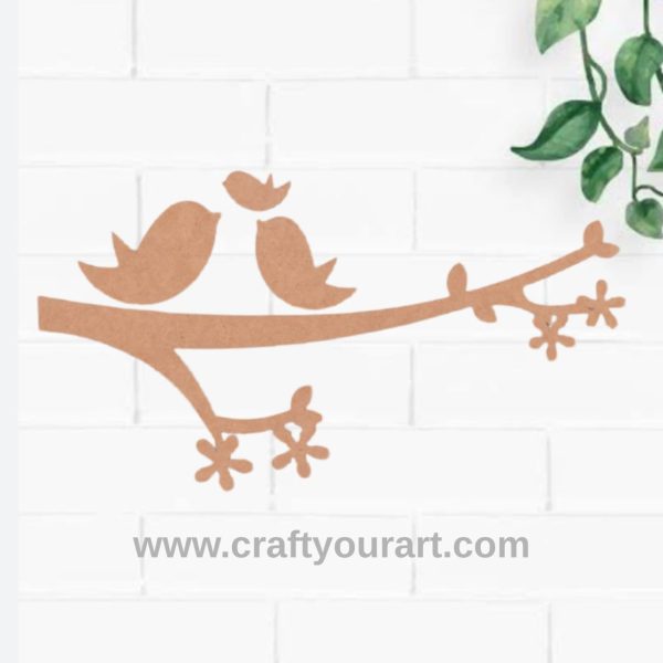 Birds On Branch Cutout MDF Design 4