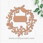 Bird Flower Leaves Nameplate MDF Design 1 (Copy)