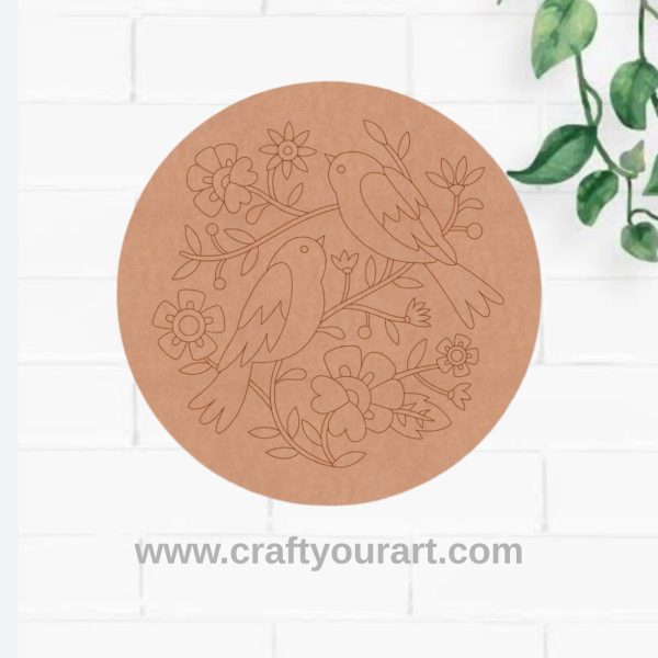 Birds Pre Marked Round MDF Design 1