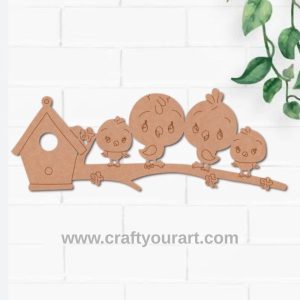 Birds On Branch Pre Marked MDF Design 2