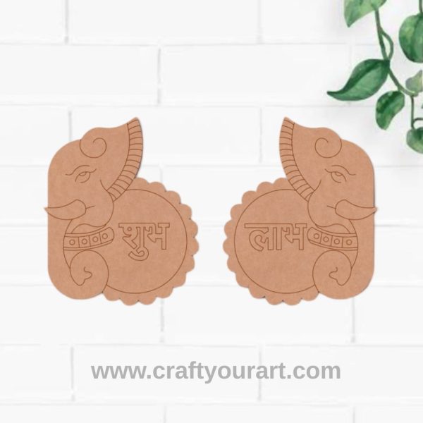 Ganesha Shubh Labh Pre Marked Base MDF Design 2