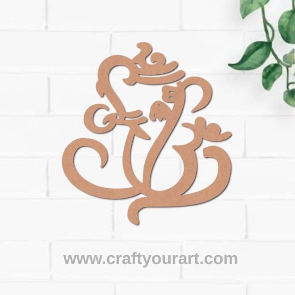 Ganesha Cutout Pre Marked MDF Design 3