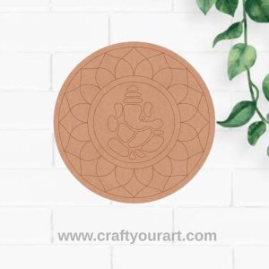 Ganesha Mandala Pre Marked Round MDF Design 1