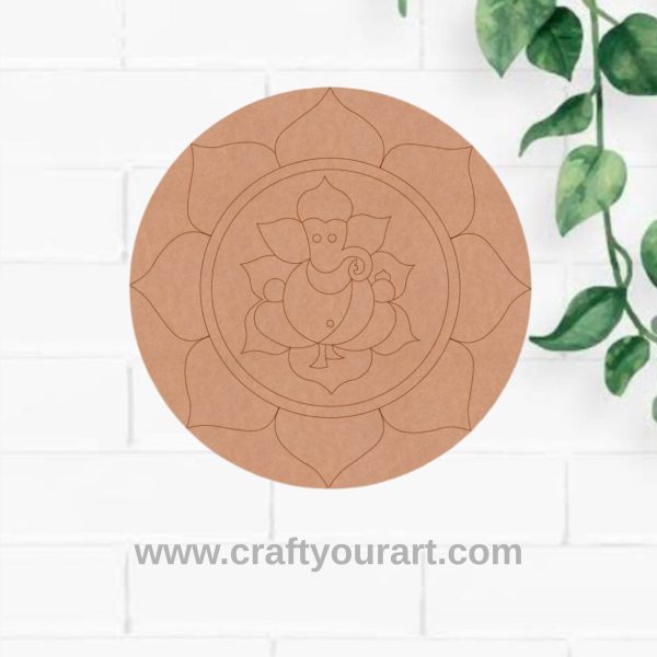 Ganesha Pre Marked Round MDF Design 4