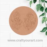 Lakshmi Ji Ganesha Pre Marked Round MDF Design 1