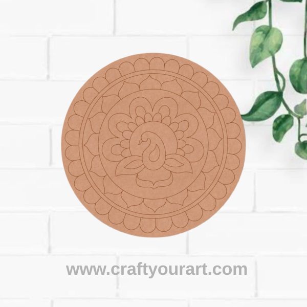 Peacock Pre Marked Round MDF Design 8