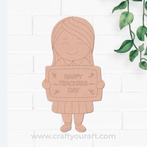 Teacher's Day Girl Pre Marked MDF Design 1