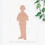 Man With Books Pre Marked MDF Design 1