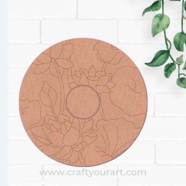 Lotus Diya Tealight Holder Pre Marked MDF Design 6