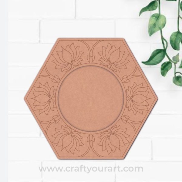Lotus Diya Tealight Holder Pre Marked MDF Design 2