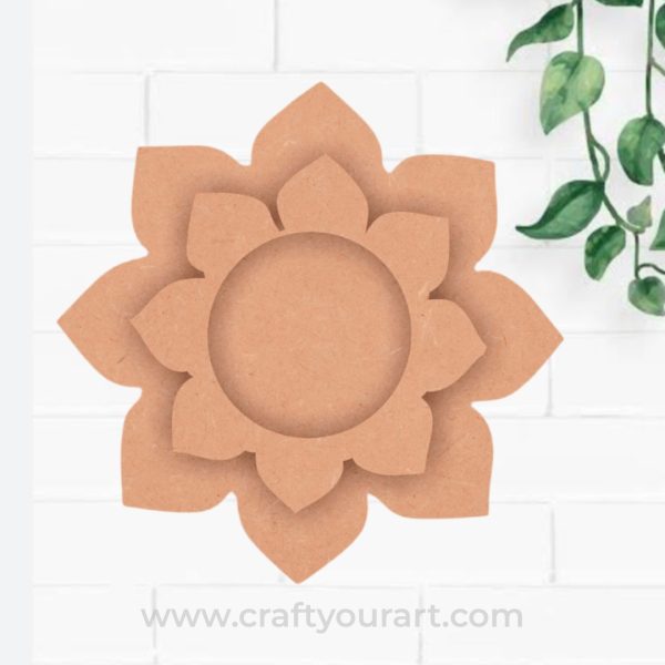MDF  Floral Tealight Holder Design 3