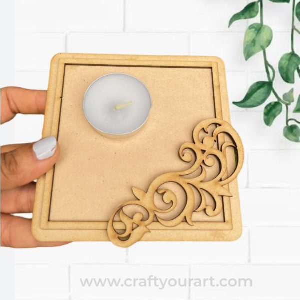 Designer Tealight Holder MDF Design 4