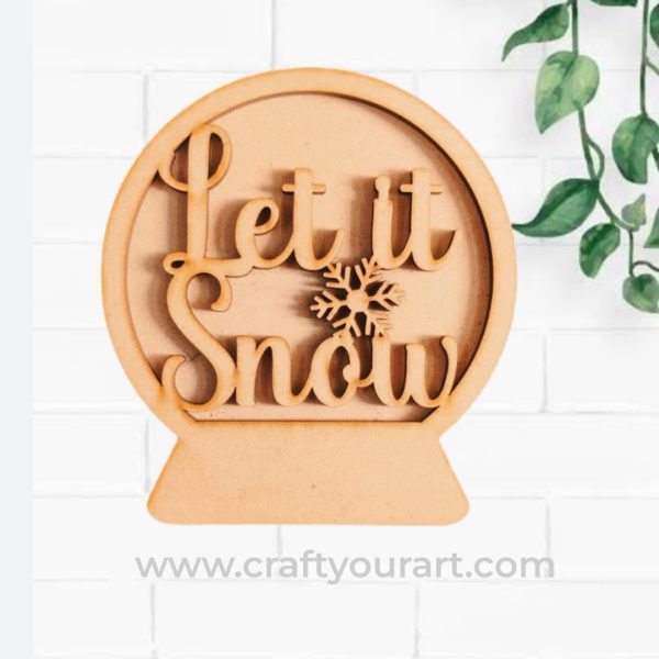2 Layer Let It Snow MDF Christmas Base