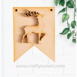 2 Layer Reindeer Christmas MDF Bunting