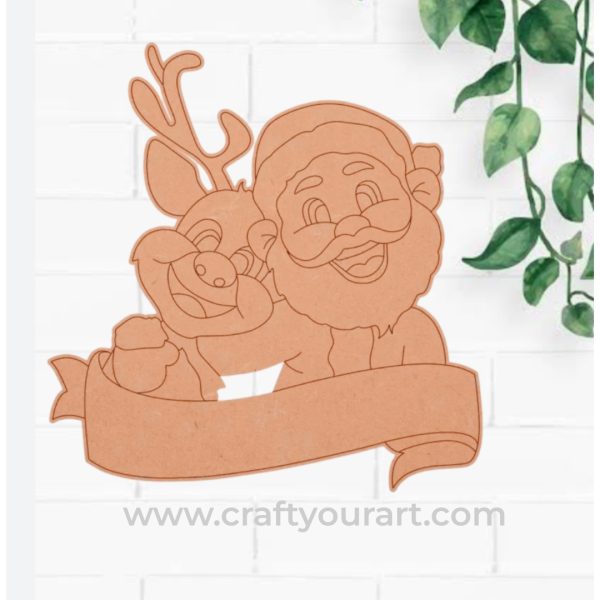 Santa With Reindeer Pre Marked Design 1
