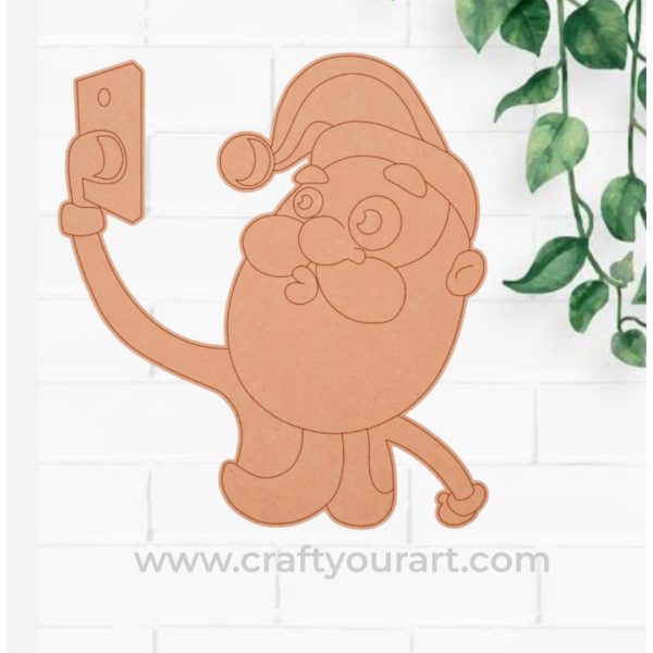 Christmas Santa Clause Clicking Selfie Pre Marked Design 1