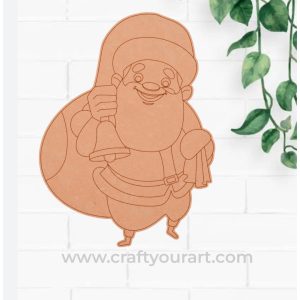 Christmas Santa Clause Holding Bell and Gift Bag Pre Marked Design 1