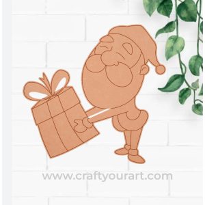 Christmas Santa Clause Holding Gift Bag Pre Marked Design 1