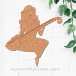 Woman With Sitar Pre Marked MDF Design 1