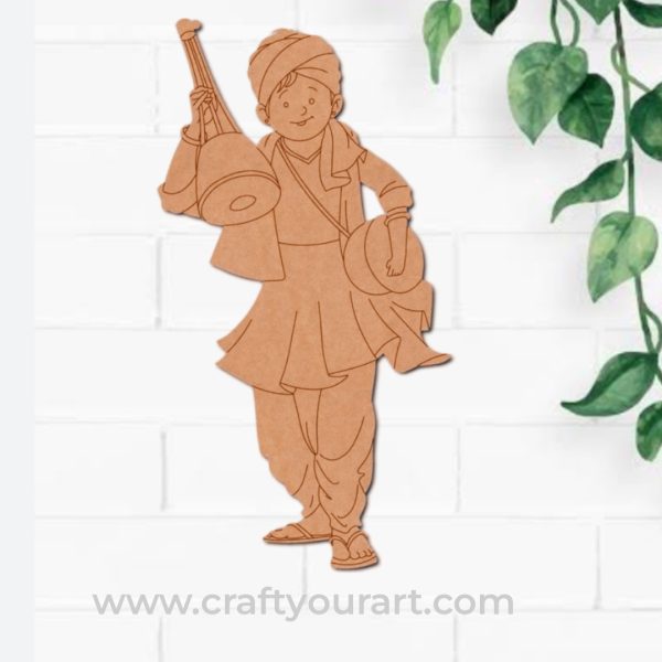 Folk Singer Boy Pre Marked MDF Design 1