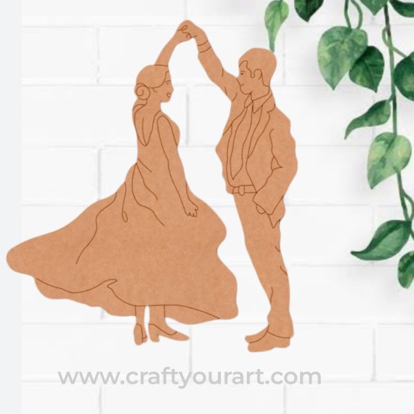 Tango Dancing Couple Pre Marked MDF Design 3