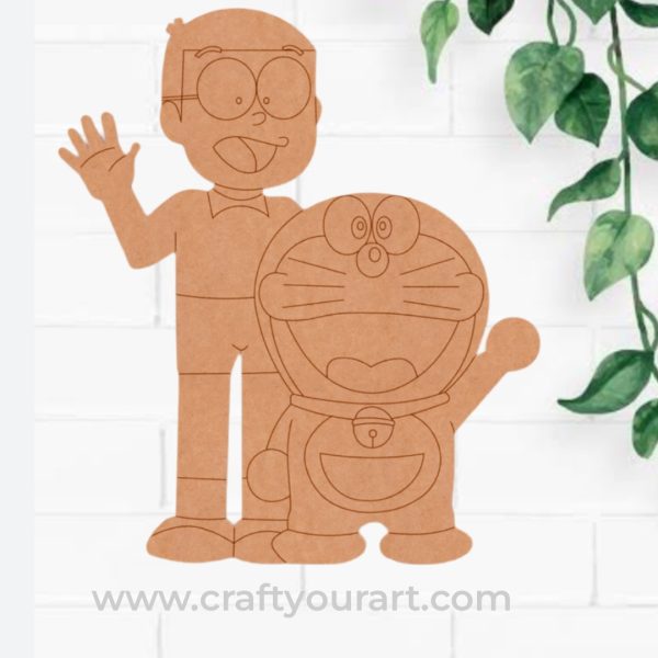 Nobita And Doraemon Pre Marked MDF Design 1