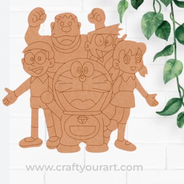 Doraemon Characters Pre Marked MDF Design 1