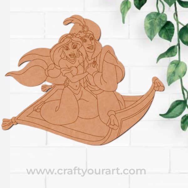 Aladdin And Jasmine On The Magic Carpet Pre Marked MDF Design 1
