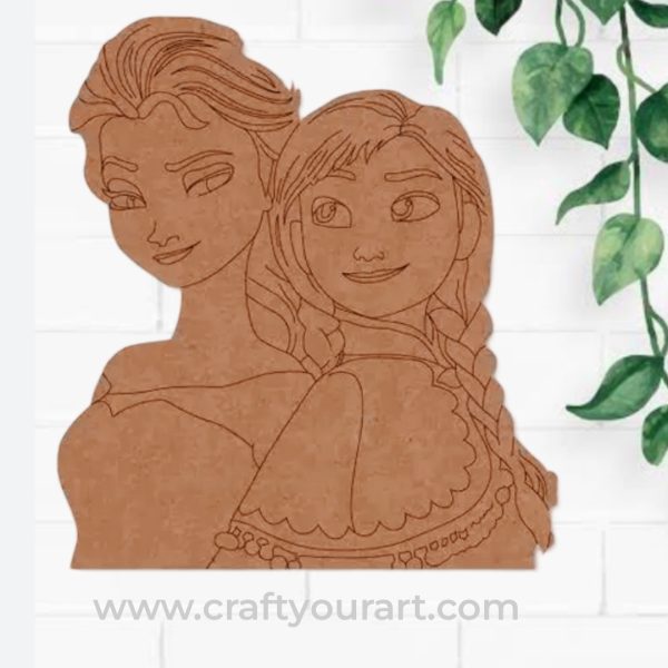 Princess Frozen Cartoon Pre Marked MDF Design 4