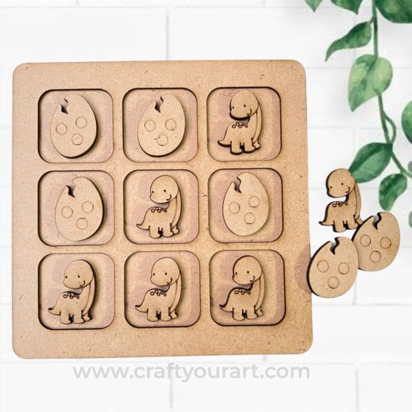 Tic Tac Toe Dinosaur Theme Design 2