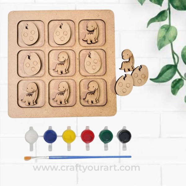 Tic Tac Toe Dinosaur Theme Design 2 DIY Kit