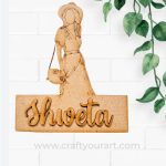 Woman Mini Nameboard Pre Marked MDF Design 6