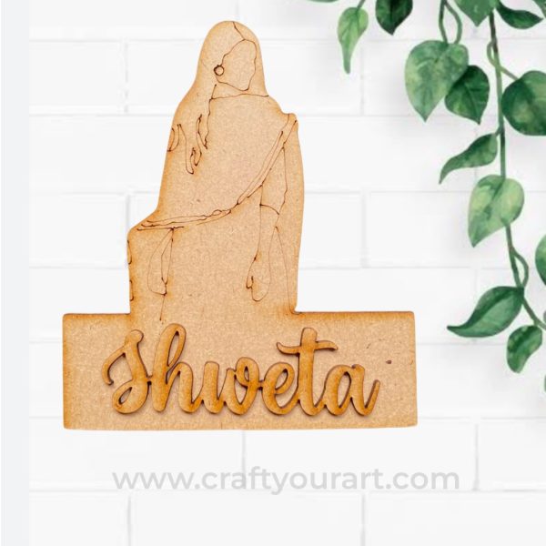 Woman Mini Nameboard Pre Marked MDF Design 7