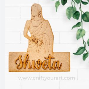 Woman Mini Nameboard Pre Marked MDF Design 8