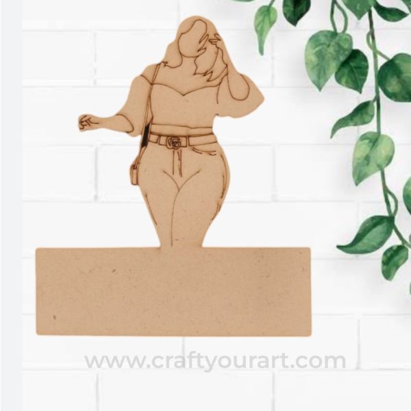 Woman Mini Nameboard Pre Marked MDF Design 2