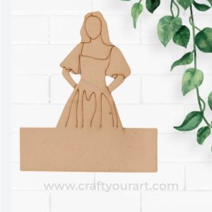 Woman Mini Nameboard Pre Marked MDF Design 3