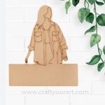 Woman Mini Nameboard Pre Marked MDF Design 5