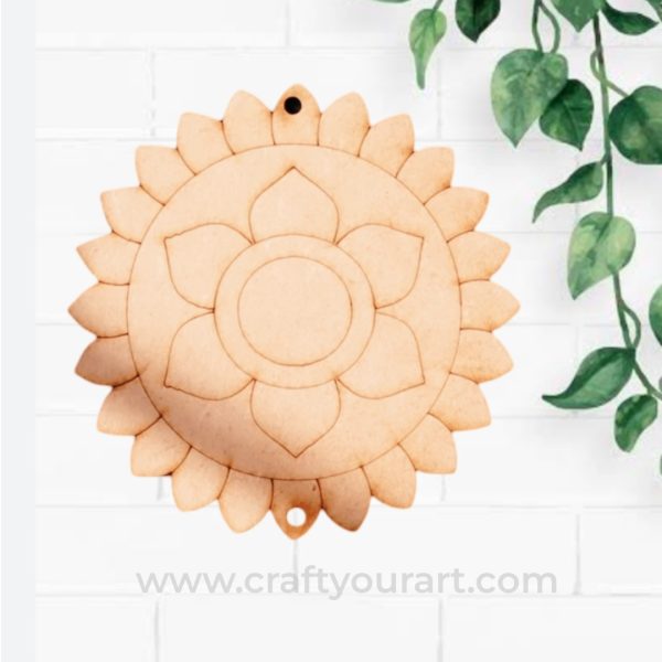 Mandala Car Hanging Pre Marked MDF Base Design 1