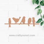 Birds On Branch Cutout MDF Design 3