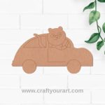 Cat In Car Pre Marked MDF Design 1