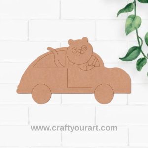 Cat In Car Pre Marked MDF Design 1